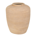 Beige Ceramic Wide Textured Vase 16in