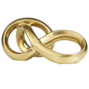 Abstract Infinity Loop Sculpture Gold 11in