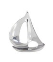 Metal Sailboat Sculpture Silver 8in