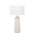 Ribbed Ceramic Table Lamp White 24in