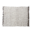 Woven New Zealand Wool Blend Shag Throw With Fringe