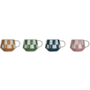 Stoneware Mug With Check Pattern assorted 10oz