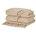 Waffle Weave Throw Beige 50x60in