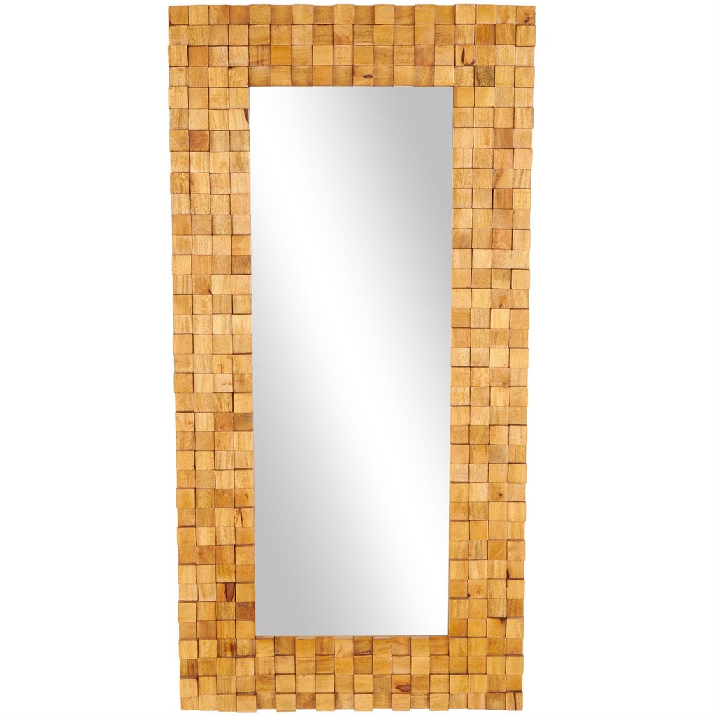 Dimensional Wood Mosaic Floor Mirror 36x72in