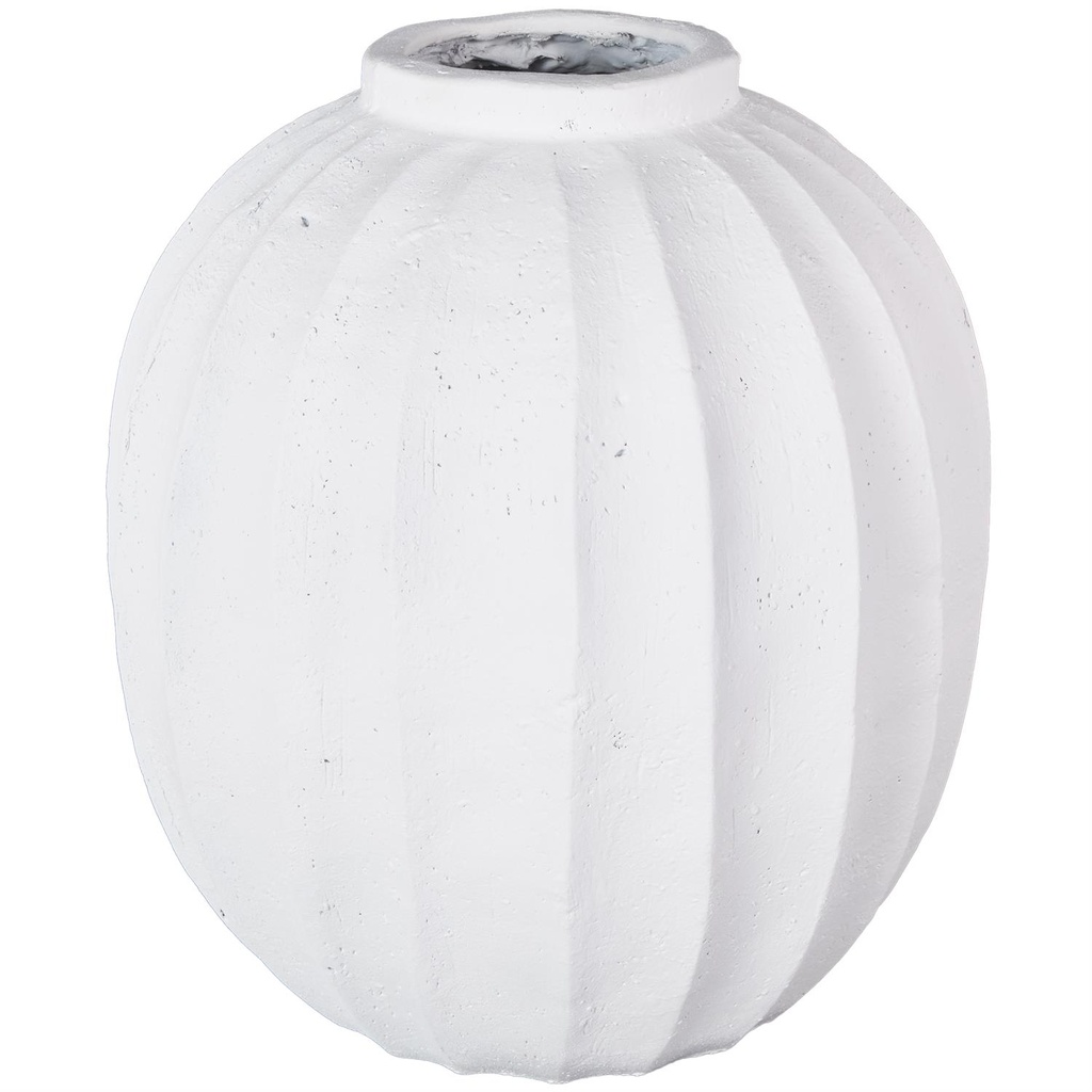 Carved Grooves Vase White 18in