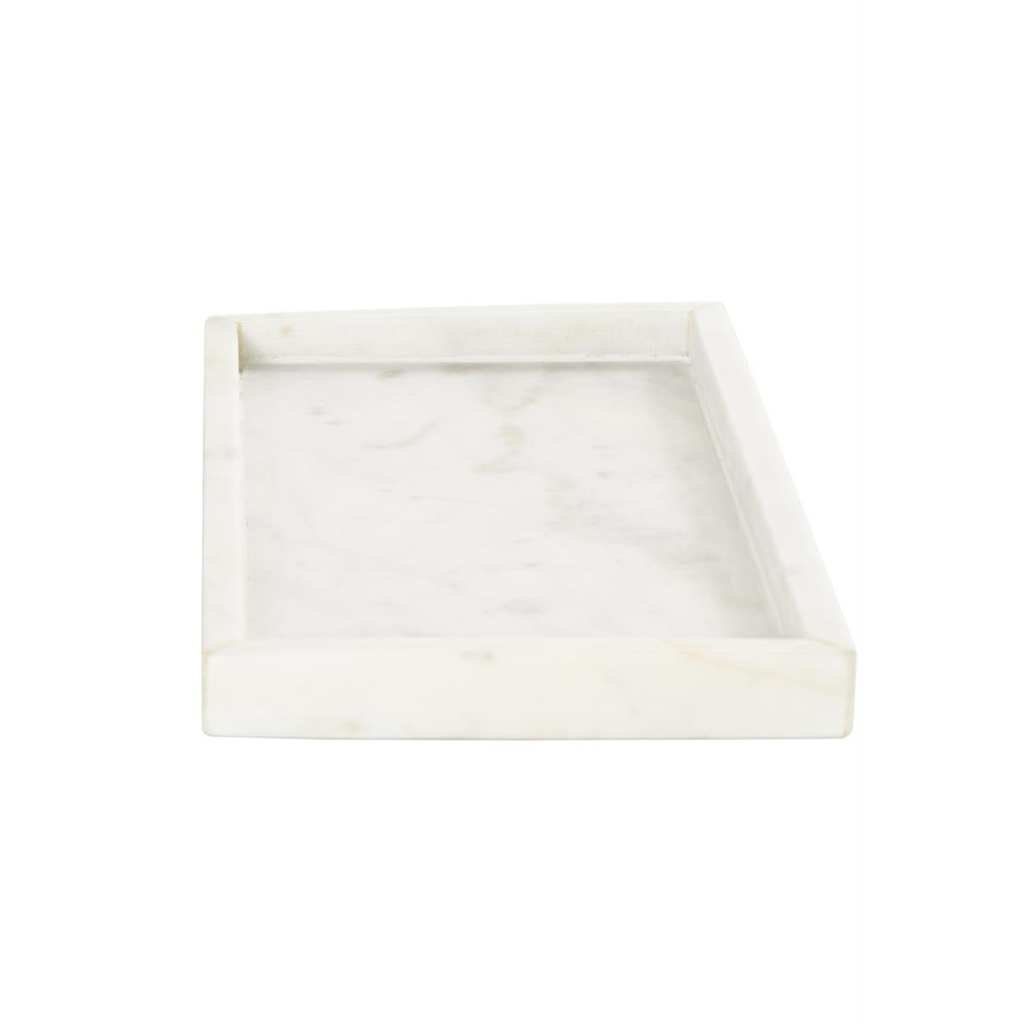 White Marble Slim Tray 14in
