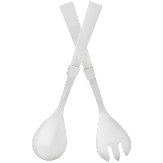 Acrylic Salad Servers White 2pc 10.25x2.44in