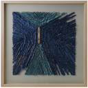 Paper Art Shadow Box Wall Décor Blue & Gold 31.5in
