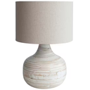 Whitewashed Bamboo Table Lamp 21in