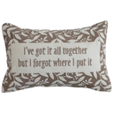 Embroidered Lumbar Pillow "Together" 9x14in
