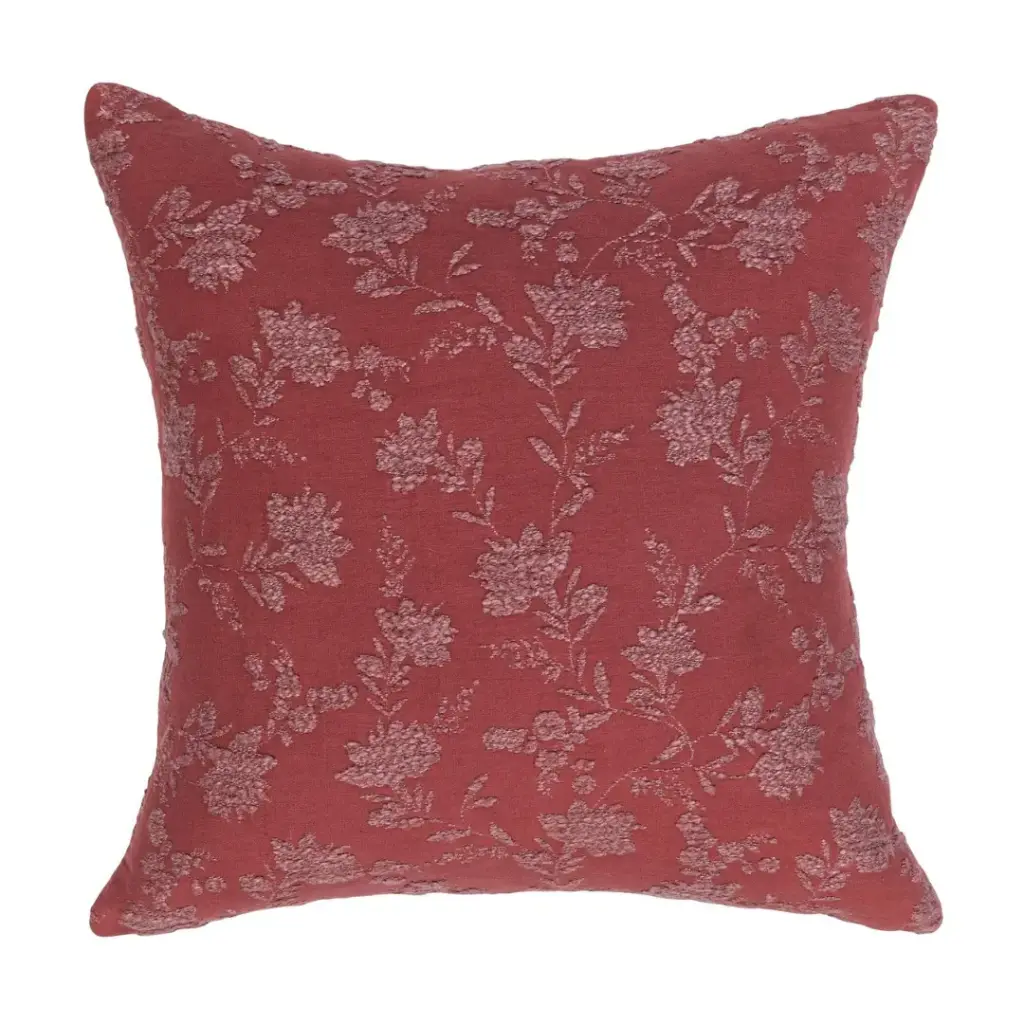 Rosecliff Pillow Burgundy Red 22x22in