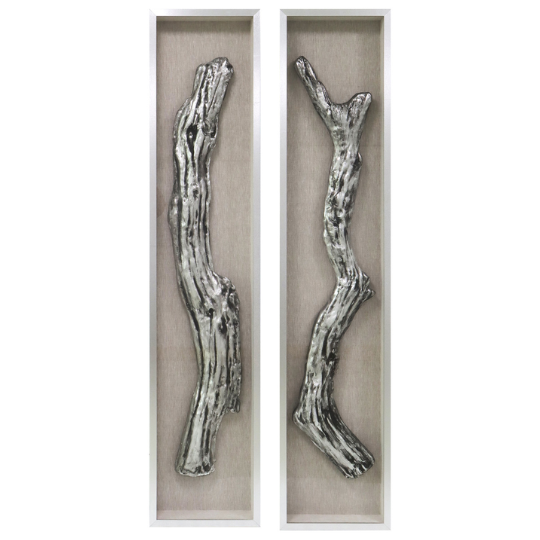 Marco Silver Wood Shadow Box Art 15x70in