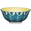 Glazed Stoneware Bowl Leafy Green 6in