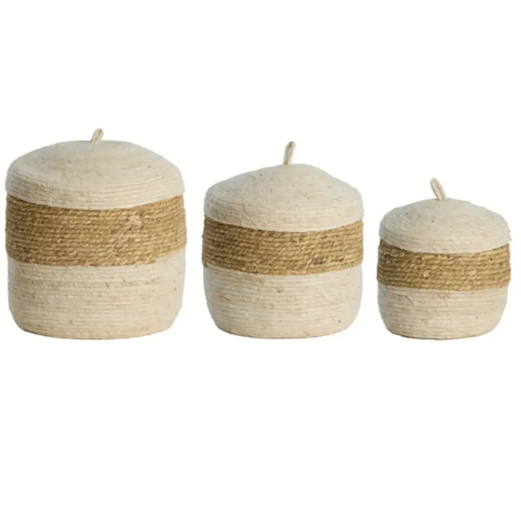 Kenmar Seagrass Basket Cream 3pc