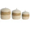 Kenmar Seagrass Basket Cream 3pc
