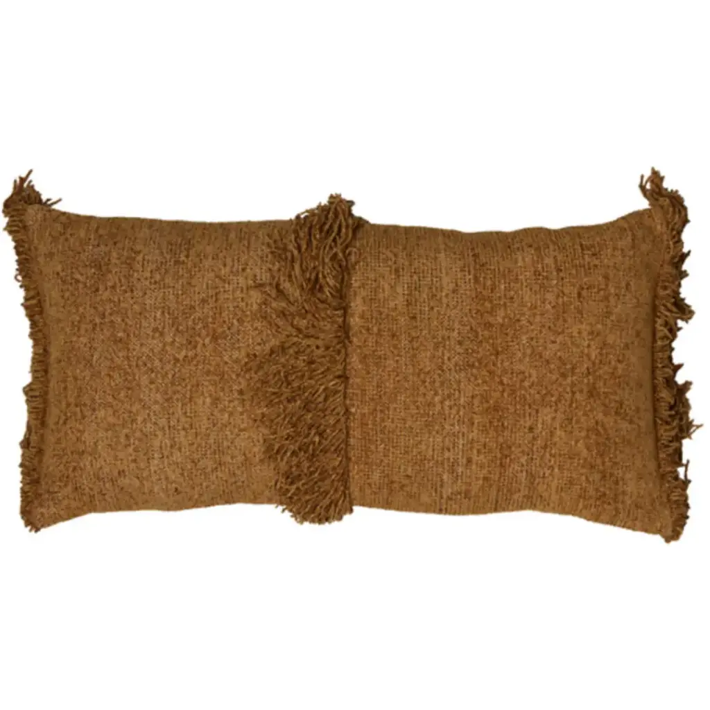 Luani Fringe Bolster Cognac 12x24in