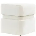 Piazza Velvet Pouf Beige 16in