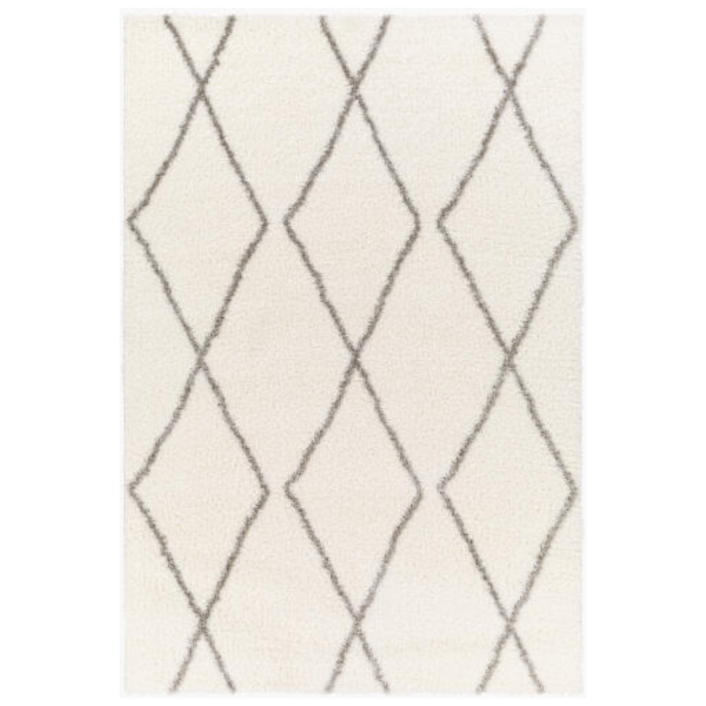 Cloudy Shag Rug Cream & Grey 8x10ft