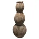 Folegandros Outdoor Wavy Floor Vase Brown Fiberglass 47in