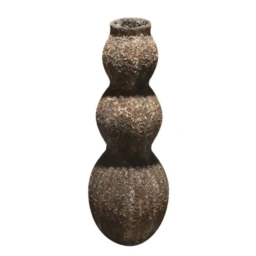 Folegandros Outdoor Safe Wavy Floor Vase Brown Fiberglass 37in