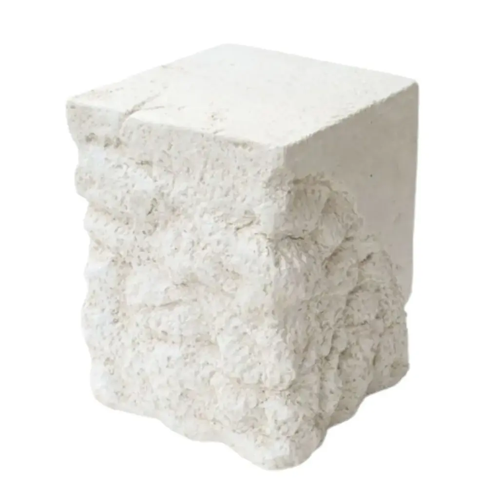 Kiona Stone Look Garden Stool Ivory 15x22.5in