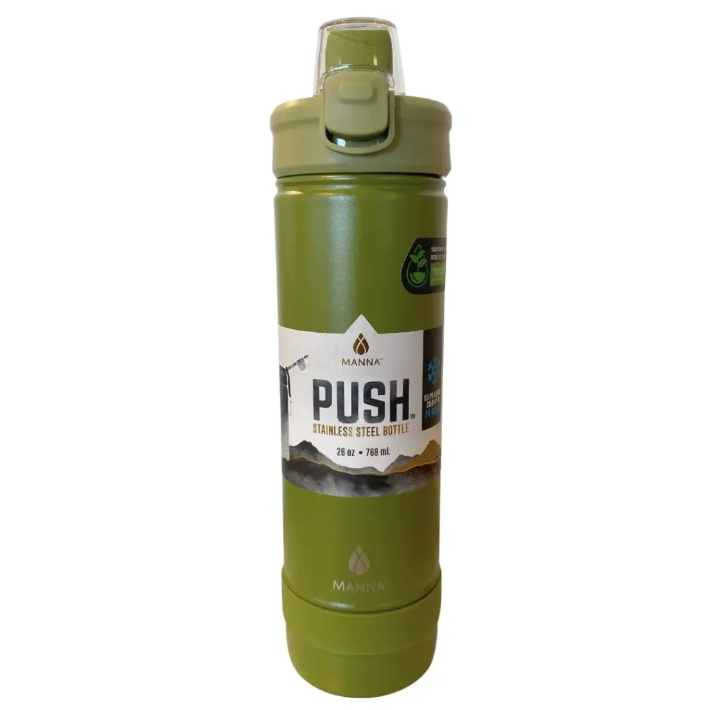 Manna Push Flip-Top Bottle Green