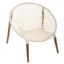 Raina White Macrame Arm Chair