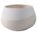 Half-Dipped Planter White Natural 12in