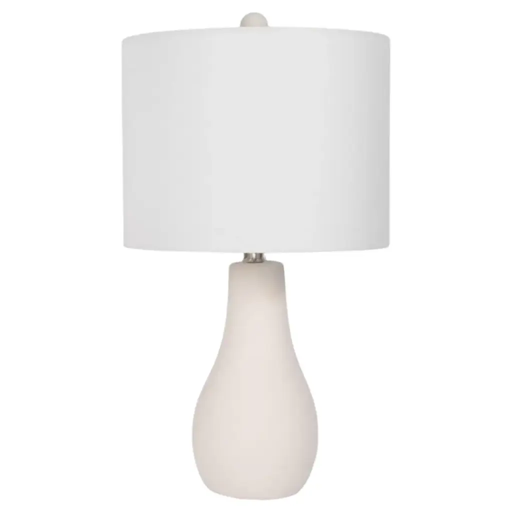 Ceramic Curved Table Lamp White 24in