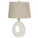 Ceramic Curved Table Lamp White 24in