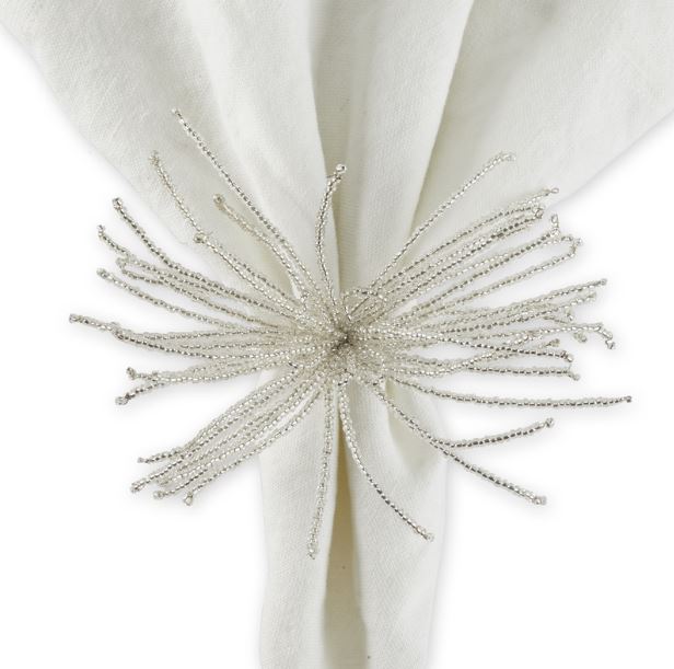 Beaded Silver Tassel Napkin Ring