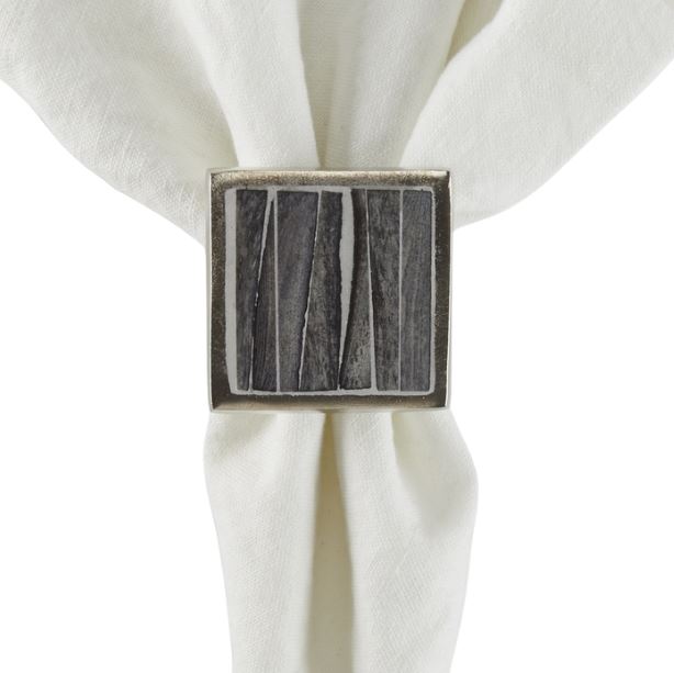 Square Bone Slate Napkin Ring