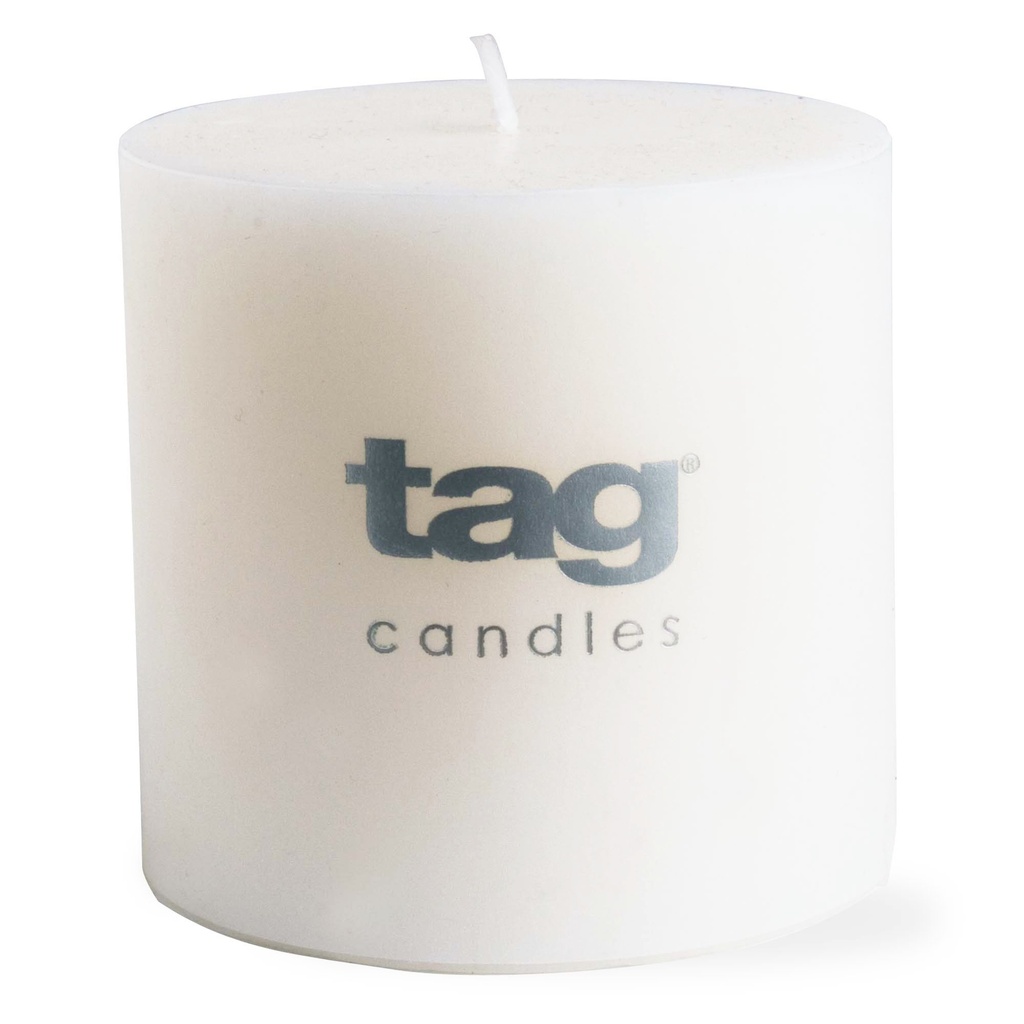 White Chapel Pillar Candle 3in