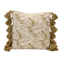 Green Palm Frond Pillow 18in