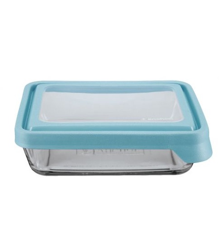 [161413-BB] Anchor Hocking 6 Cup Rectangle Storage Container with Blue Lid