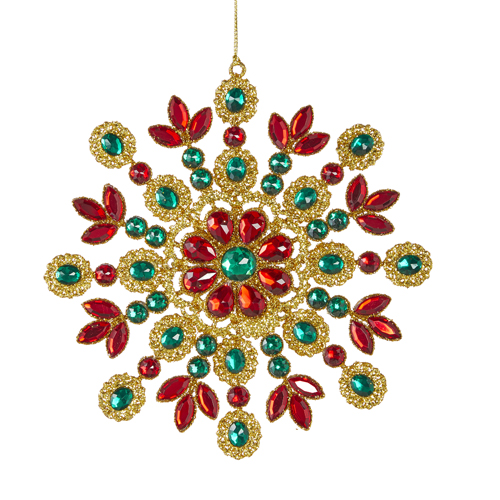 Multi Color Jeweled Ornament 6in