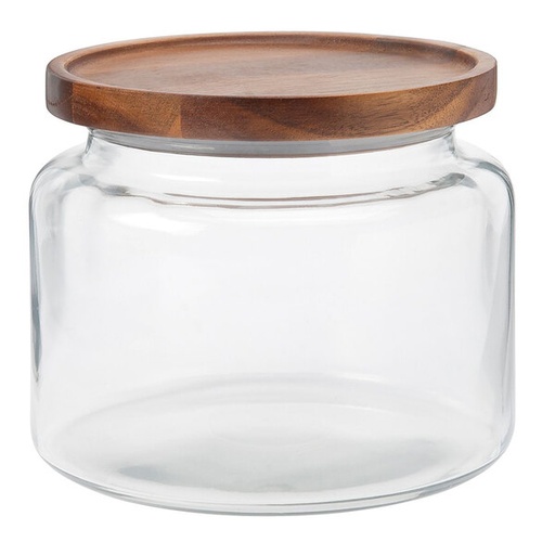 [162428-BB] Montana Jar with Acacia Cover Clear/Wood 64oz