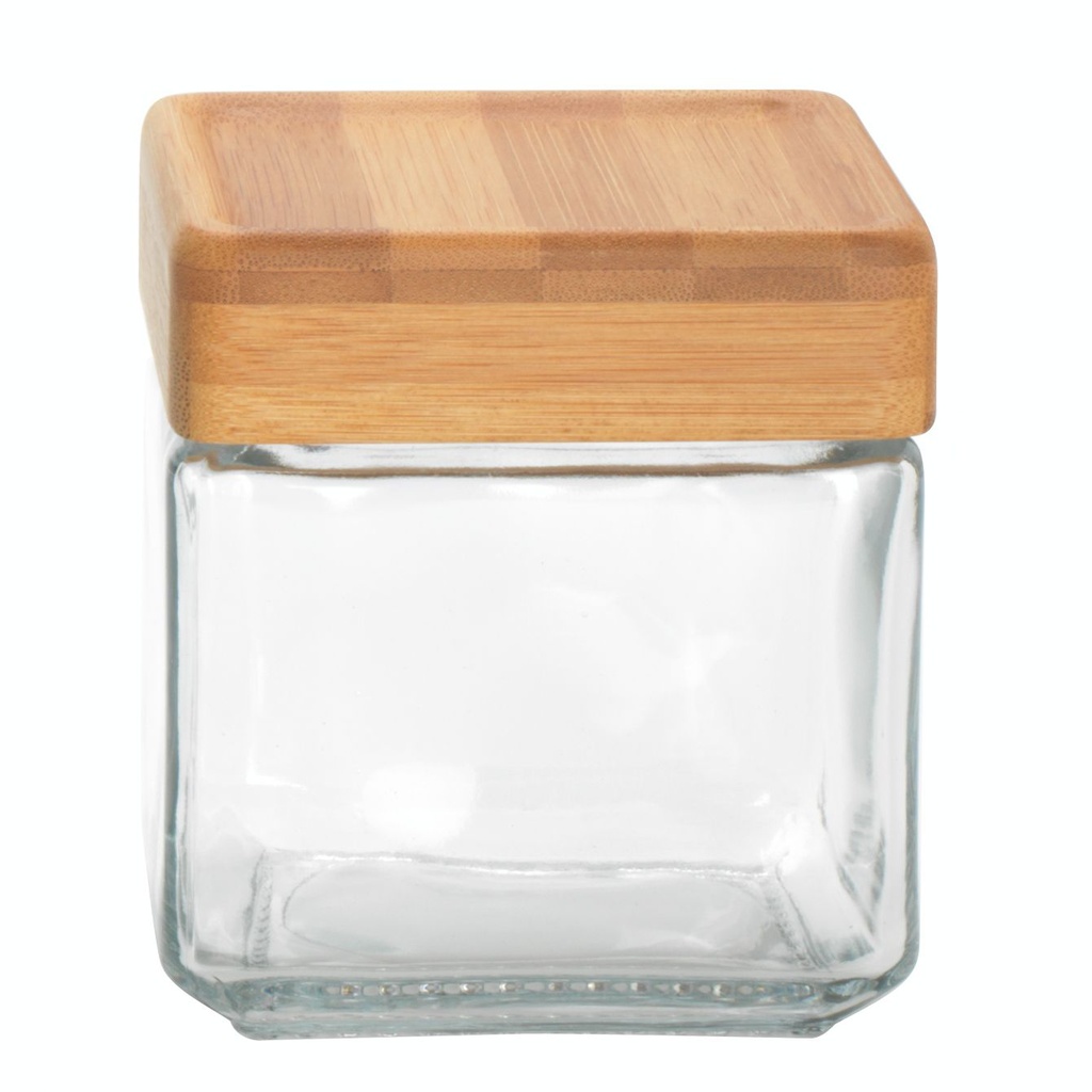 Stackable Jar with Bamboo Lid 1QT