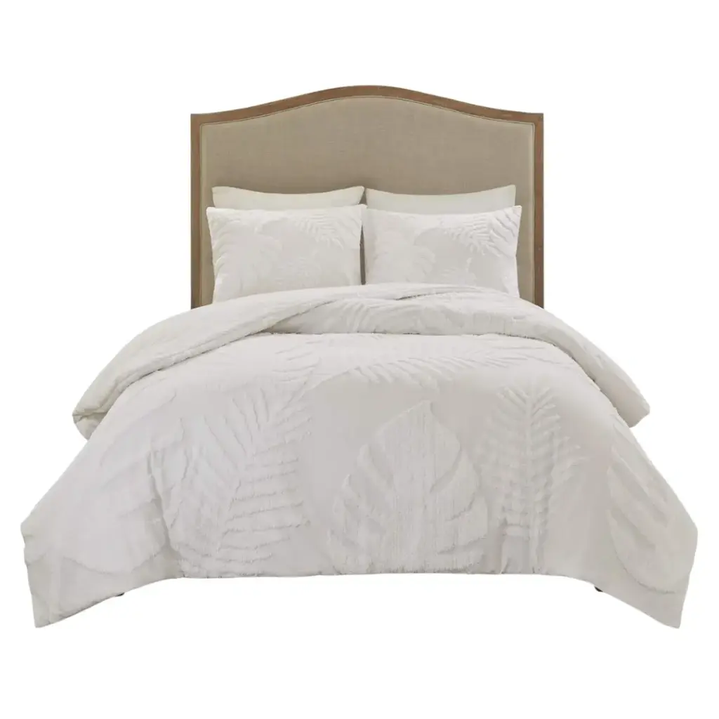 Bahari Queen Comforter Set White 3 pc