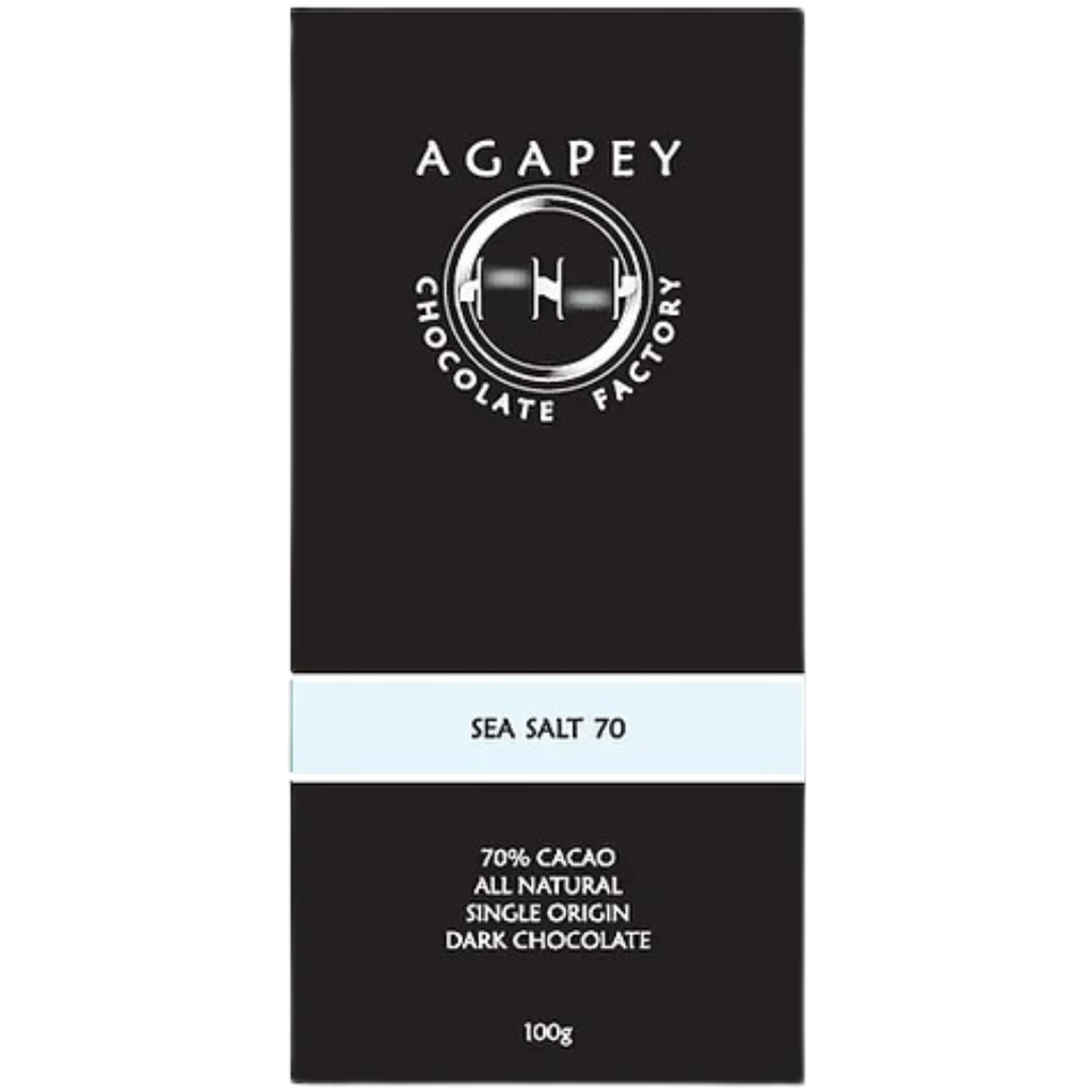 Agapey Sea Salt 70% Dark Chocolate Bar 100g