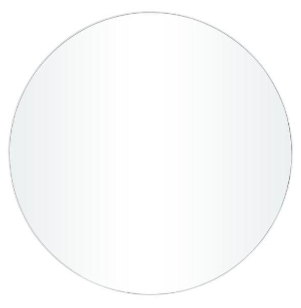 Minimalist White Round Mirror 42in