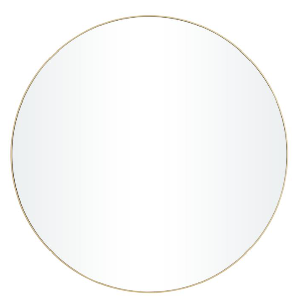 Minimalist Gold Round Mirror 42in