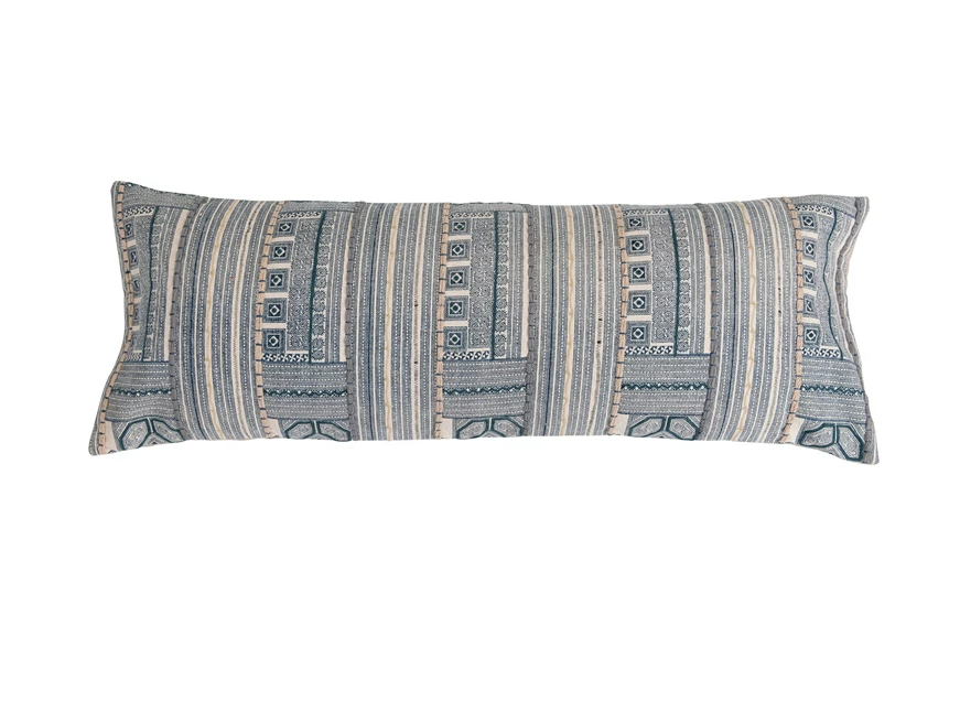 Oversized  Lumbar Pillow with Embroidery 40x14in
