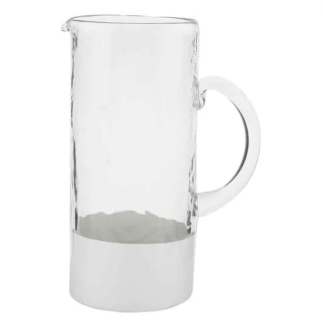 Two Toned White Glass Pitcher 50.5 oz