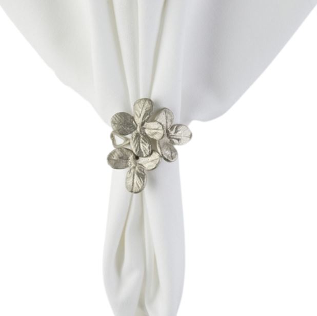 Silver Flower Cluster Napkin Ring