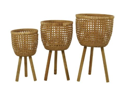 Bamboo Planter on Stand 26in