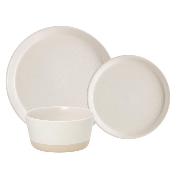 Cream Stoneware Dinnerware Set 12 pc