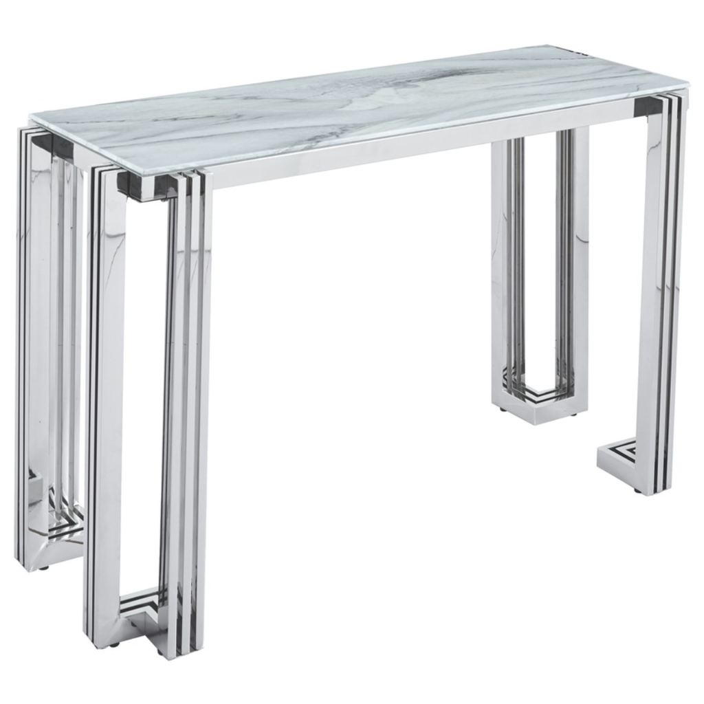 Marble & Glass Top Console Table
