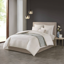 Hanae Cotton Blend Yarn Dyed Comforter Queen Set White 3 pc
