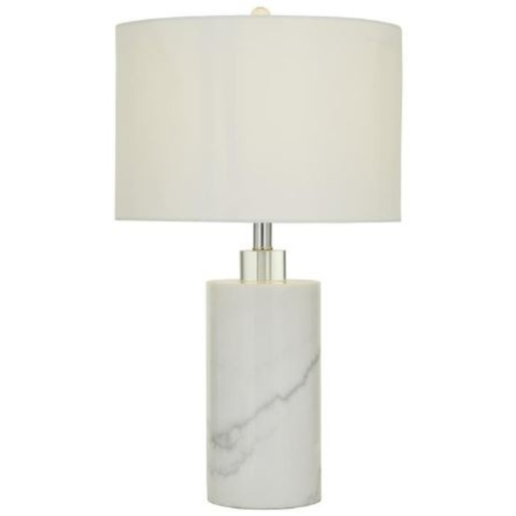 White Marble Table Lamp 26in